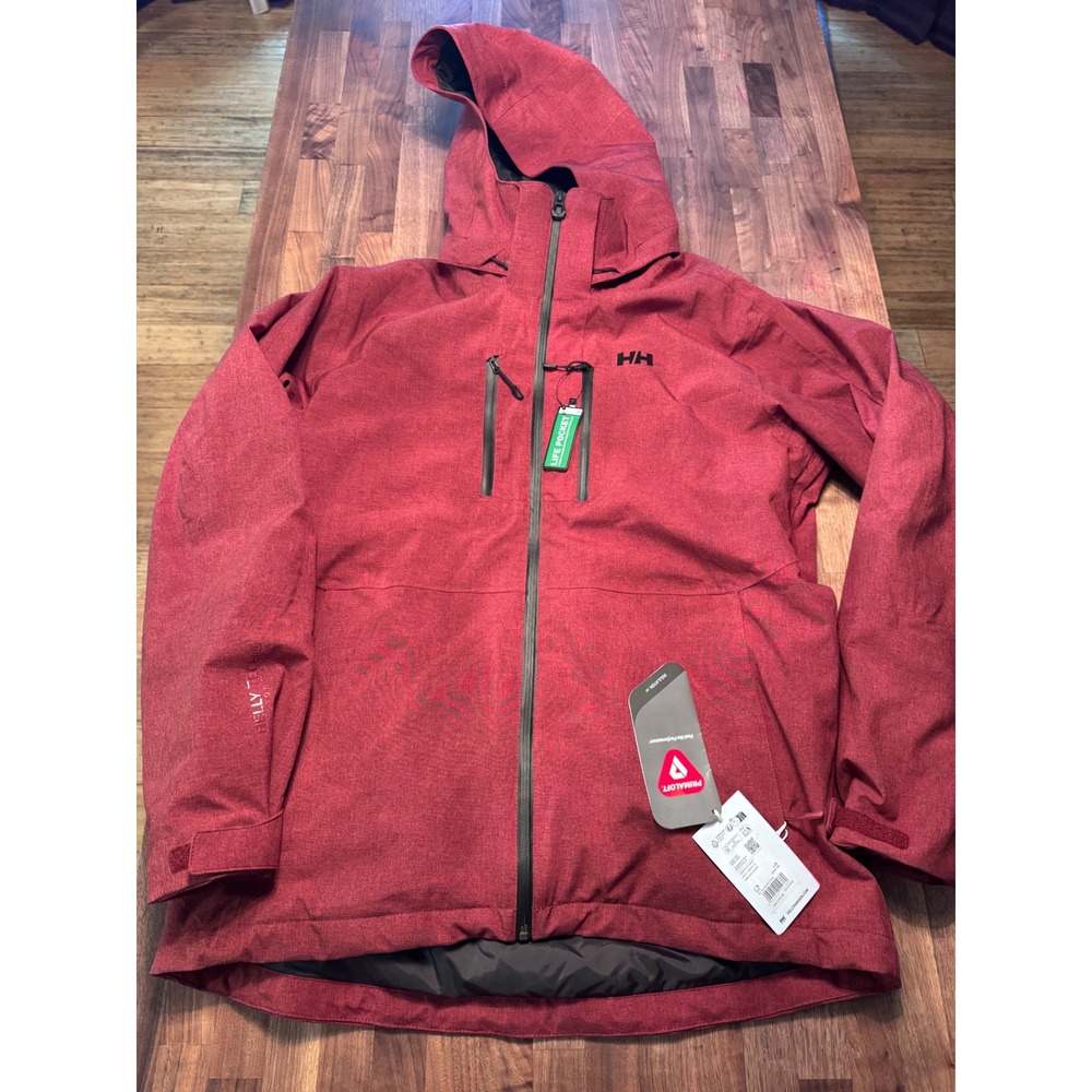 Helly Hansen juniper 3.0 Red PrimaLoft Insulated Ski Jacket Life Pocket New Lg